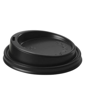 Durable Black Polystyrene Lid for 90mm Diameter Cups