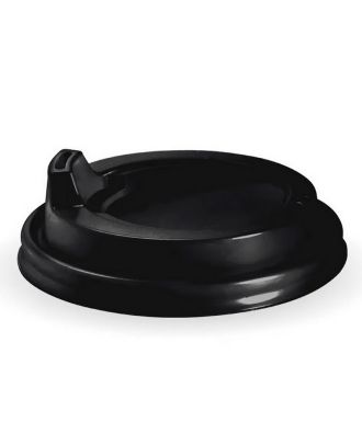 Durable Black Polystyrene Lid for 90mm Diameter Cups